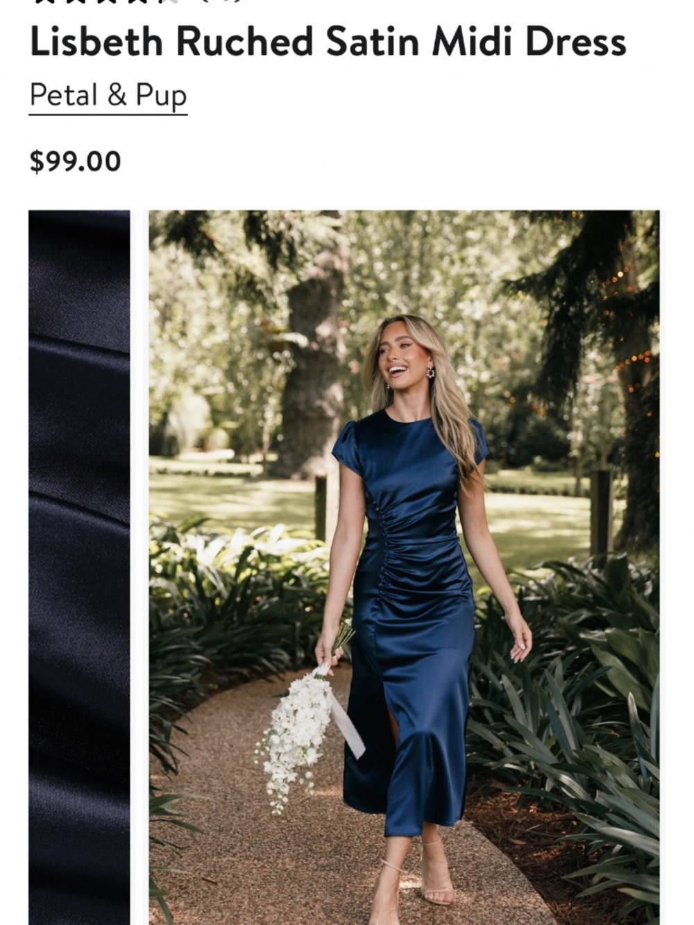 Petal and Pup Navy satin dress size small